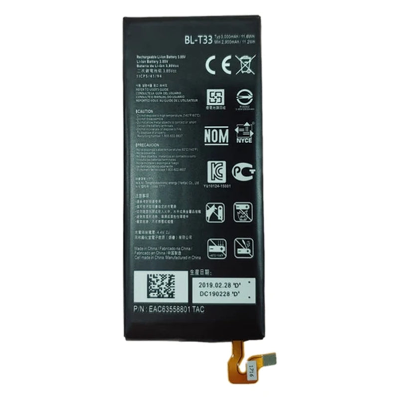 Batterie de remplacement pour LG Q6 / G6 Mini (M700A M700AN M700N), BL-T33 Batterie de remplacement pour LG Q6 / G6 Mini (M700A M700AN M700N), BL-T33